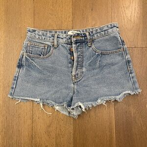 Forever 21 Blue Jean Shorts with Frayed Hem